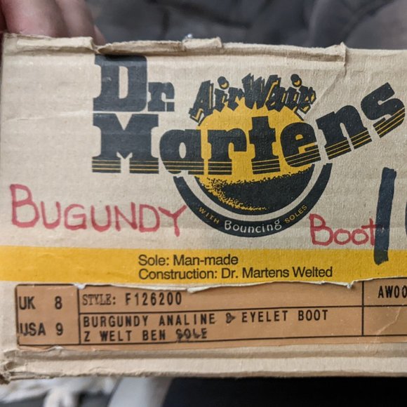 Vintage Dr Martens boots size US 9 burgundy - Picture 9 of 9